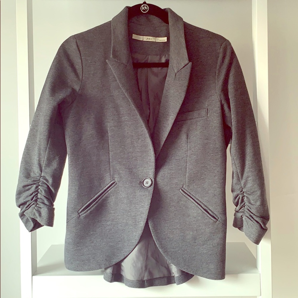 Grey Gibson Blazer W/ Riding Jacket Pleats